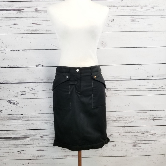 Reyes black cargo pocket utility pencil skirt women's size 2 New With Tags - Picture 8 of 9